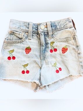 6 SLIM (NWOT) -High Waisted Embroidered Jean Shorts